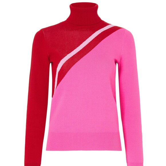 Saunders x RTR Pink Colorblock Sweater, S - Picture 1 of 14